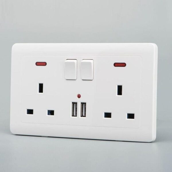 Panasonik 13amps Double Socket with USB Charging ports